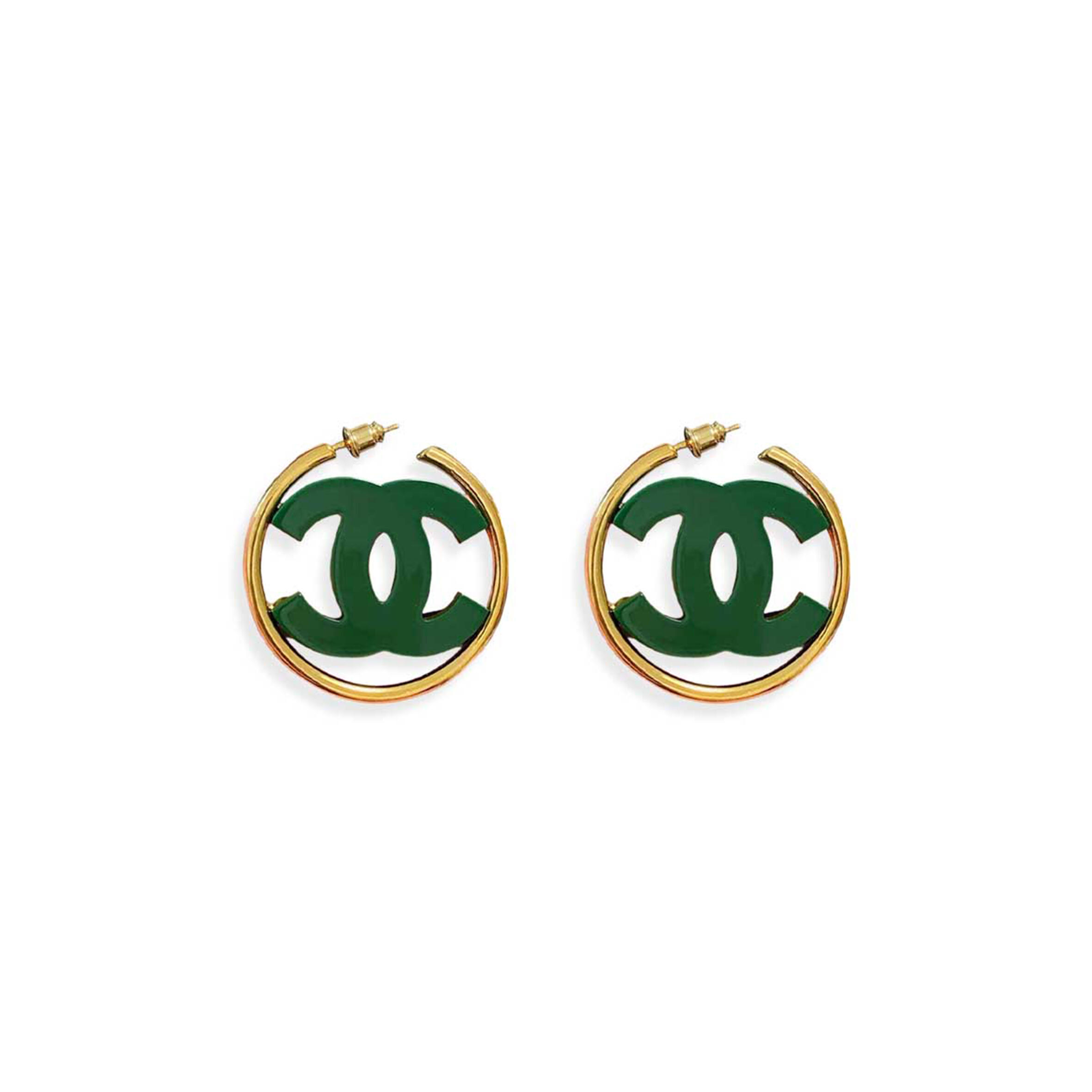 Ch**el double c acrylic large hoop earrings